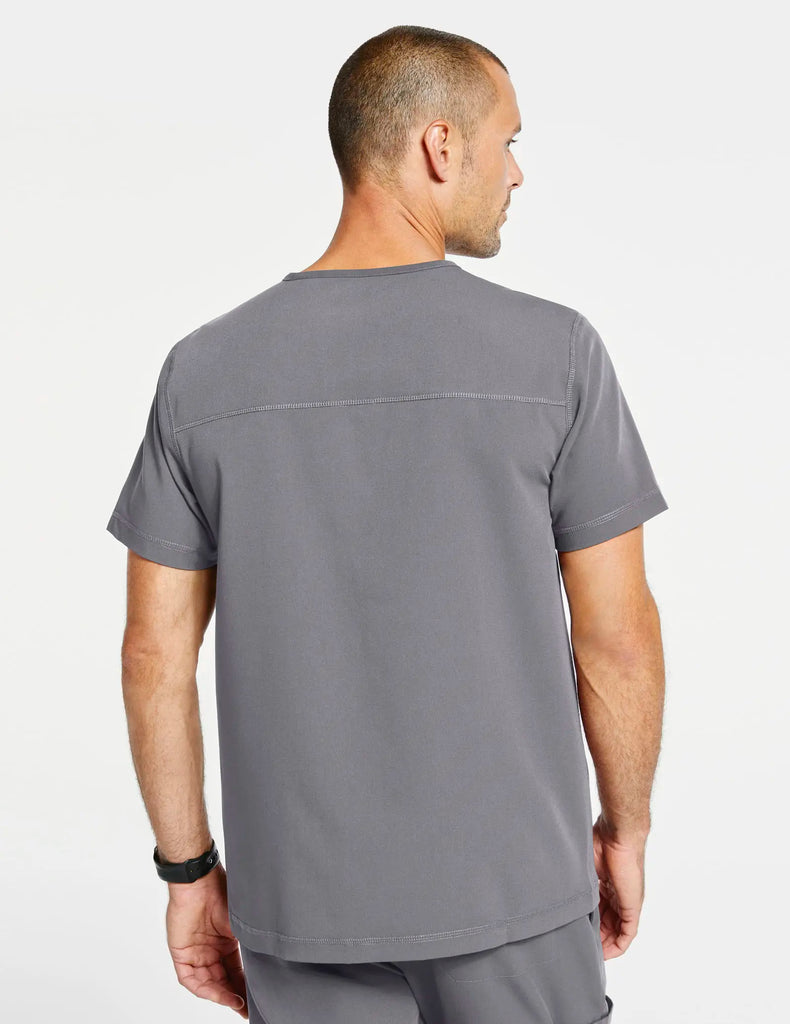 Jaanuu Scrubs Men's Raglan-Sleeve Scrub Top Gray | scrub-supply.com