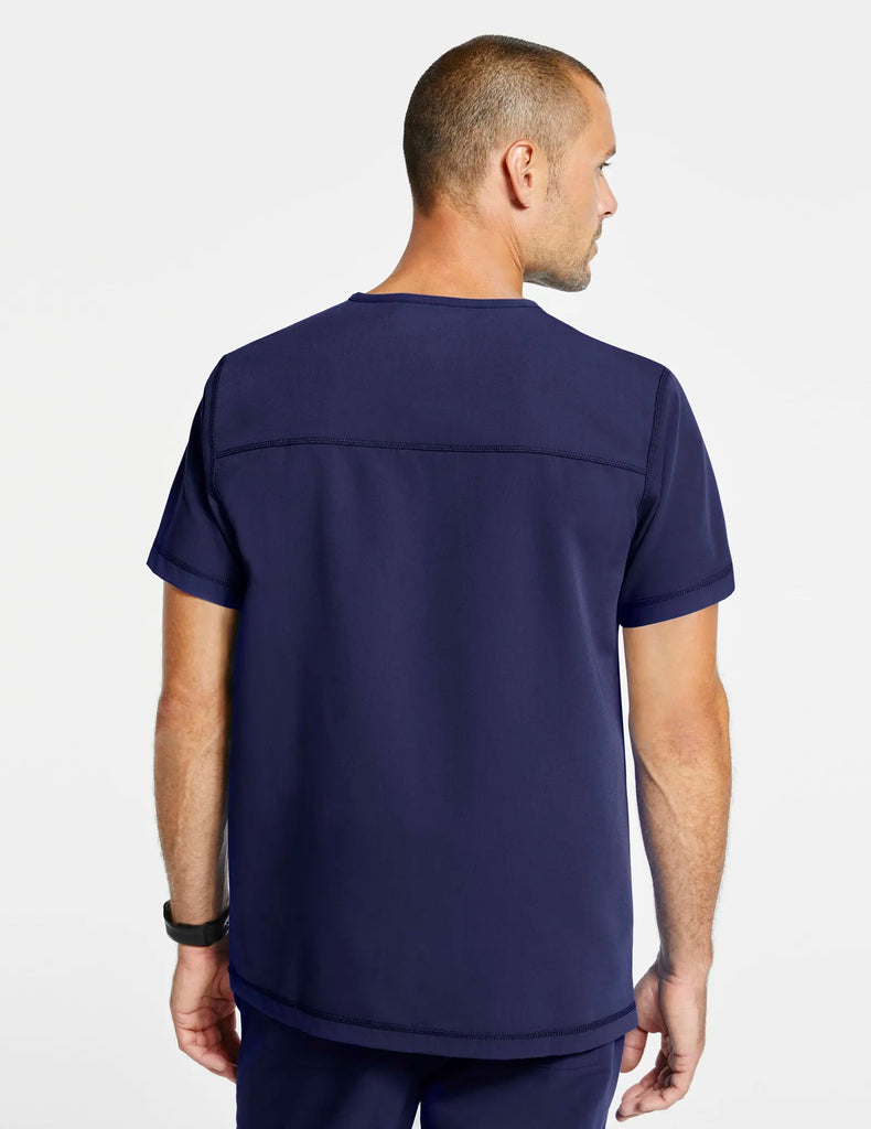 Jaanuu Scrubs Men's Raglan-Sleeve Scrub Top Navy | scrub-supply.com