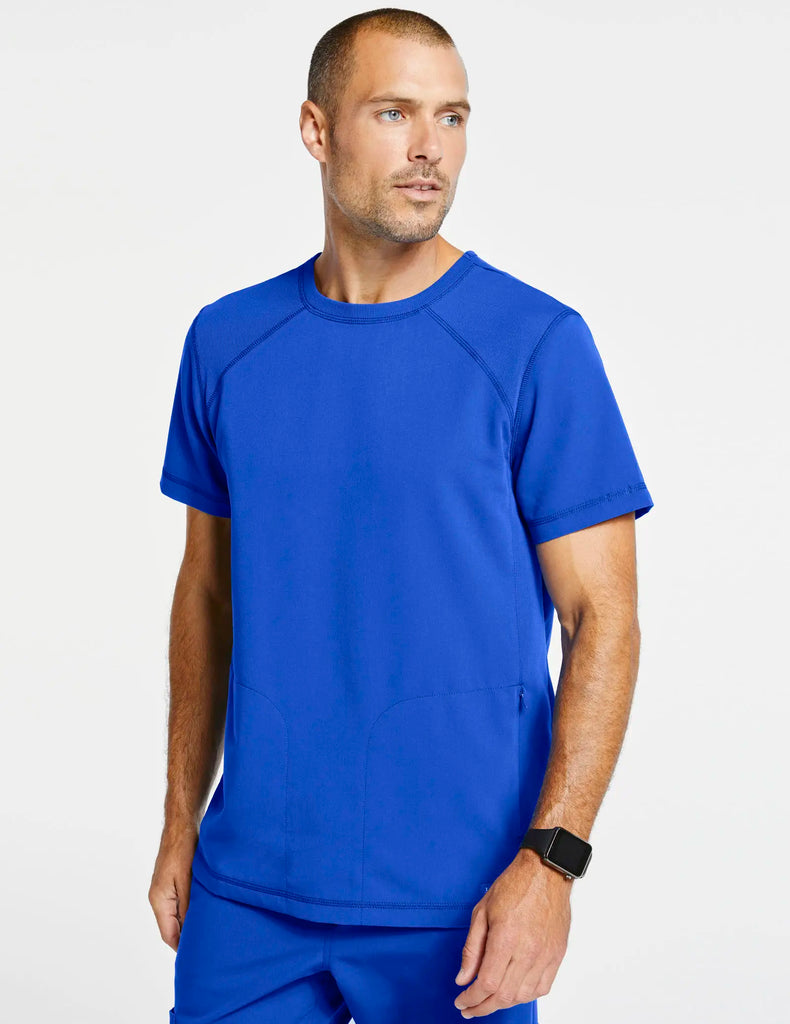 Jaanuu Scrubs Men's Raglan-Sleeve Scrub Top Royal Blue | scrub-supply.com