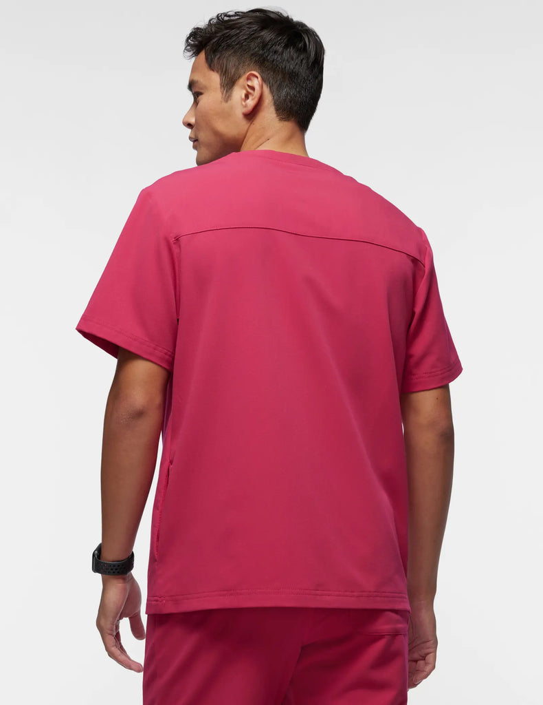 Jaanuu Scrubs Men's 4-Pocket V-Neck Scrub Top Electric Magenta | scrub-supply.com