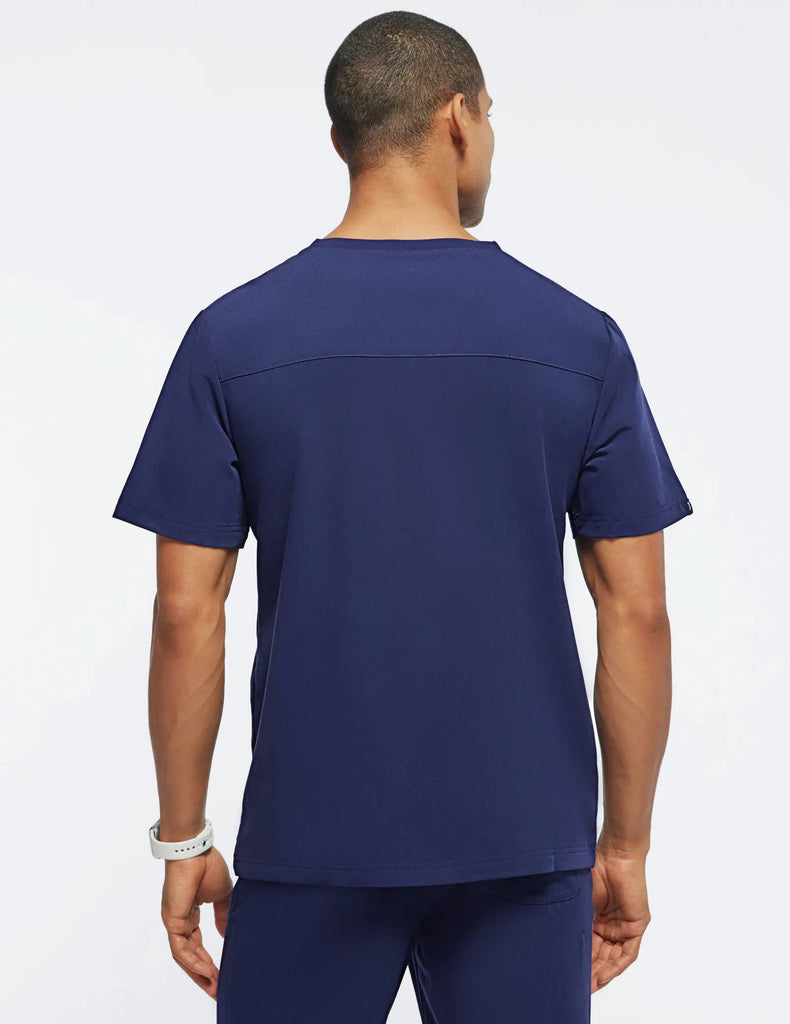 Jaanuu Scrubs Men's 4-Pocket V-Neck Scrub Top Navy | scrub-supply.com