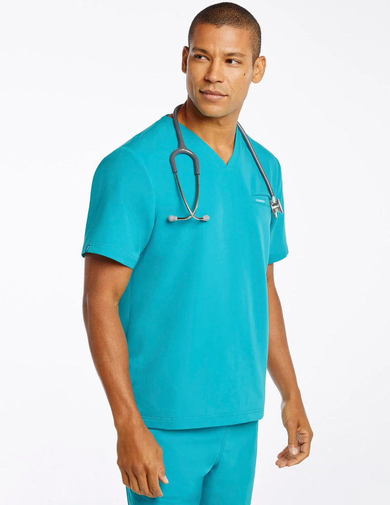 Jaanuu Scrubs Men's 4-Pocket V-Neck Scrub Top Teal | scrub-supply.com