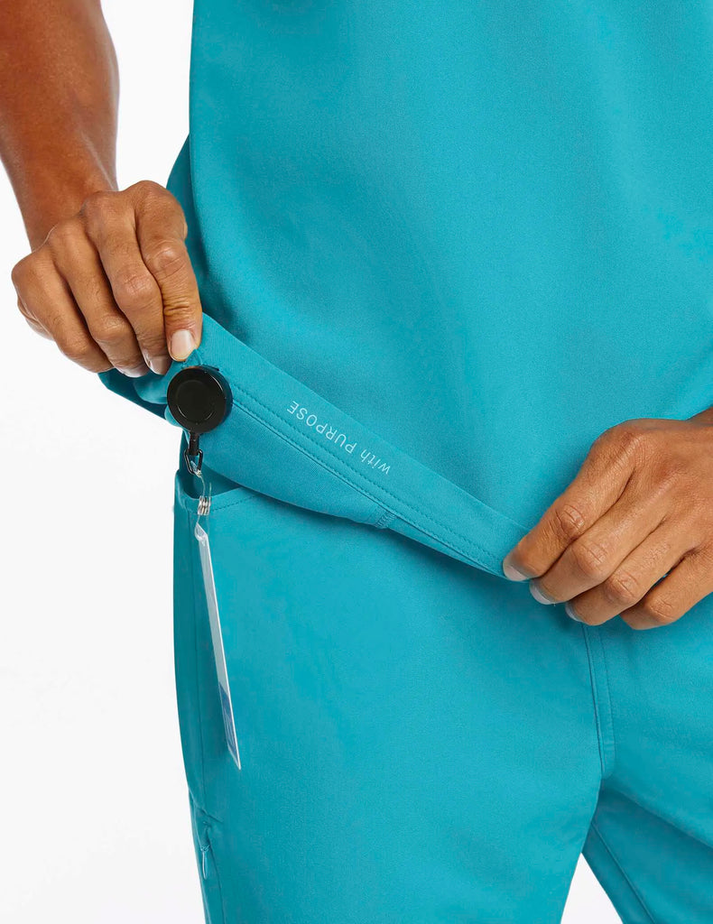 Jaanuu Scrubs Men's 4-Pocket V-Neck Scrub Top Teal | scrub-supply.com