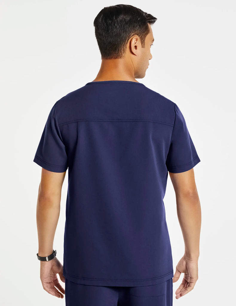 Jaanuu Scrubs Men's Hidden-Pocket Scrub Top Navy | scrub-supply.com