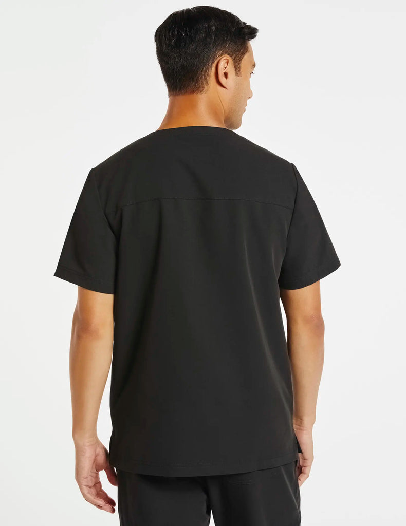 Jaanuu Scrubs Men's 2-Pocket V-Neck Top Black | scrub-supply.com