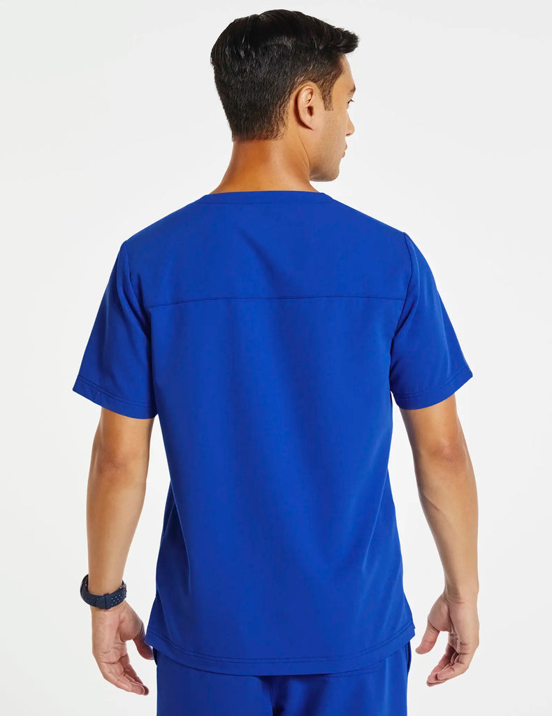 Jaanuu Scrubs Men's 2-Pocket V-Neck Top Royal Blue | scrub-supply.com