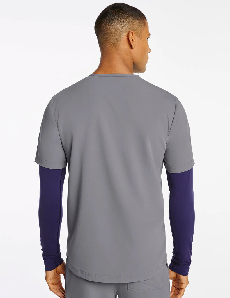 Jaanuu Scrubs Men's Mesh V-Neck Top Gray | scrub-supply.com