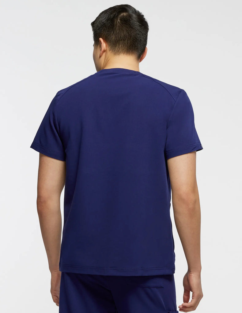 Jaanuu Scrubs Men's 3-Pocket Crewneck Scrub Top Navy | scrub-supply.com