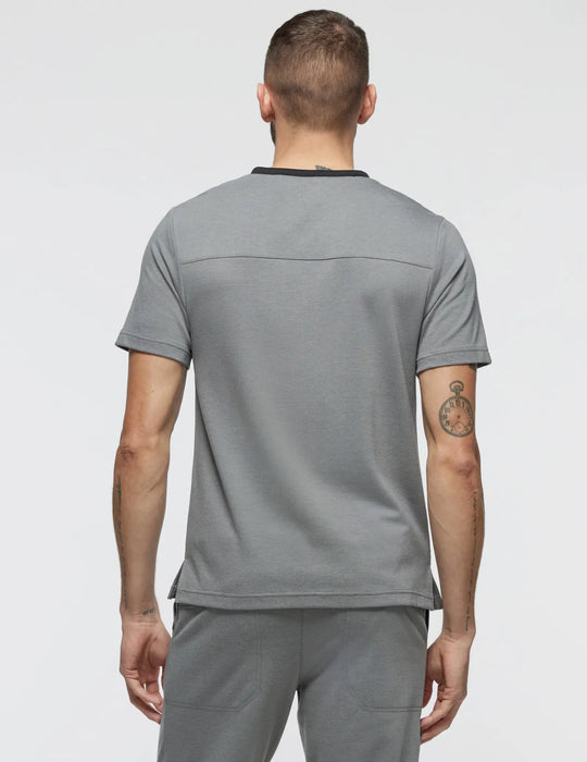 Jaanuu Scrubs Men's Evolve Side-Zip Scrub Top Graphite | scrub-supply.com