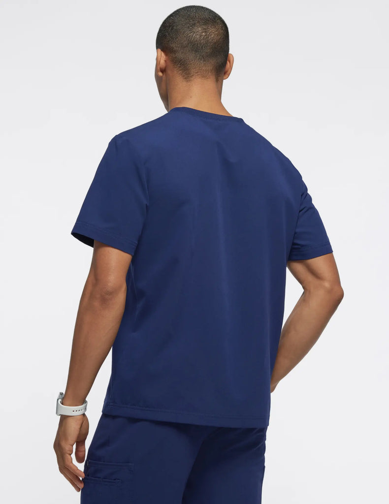 Jaanuu Scrubs Men's 2-Pocket Tuck-In Scrub Top Navy | scrub-supply.com