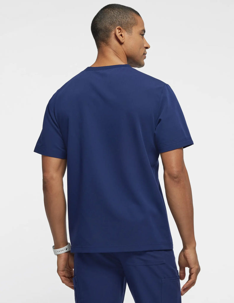 Jaanuu Scrubs Men's 2-Pocket Tuck-In Scrub Top Navy | scrub-supply.com