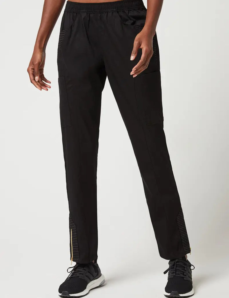 Jaanuu Scrubs Women's Moto Pant Black | scrub-supply.com