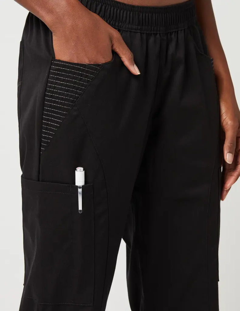 Jaanuu Scrubs Women's Moto Pant Black | scrub-supply.com