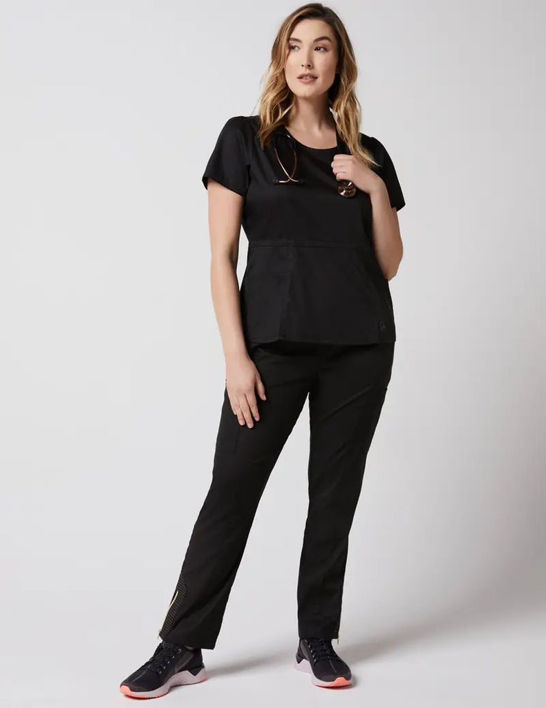 Jaanuu Scrubs Women's Moto Pant Black | scrub-supply.com