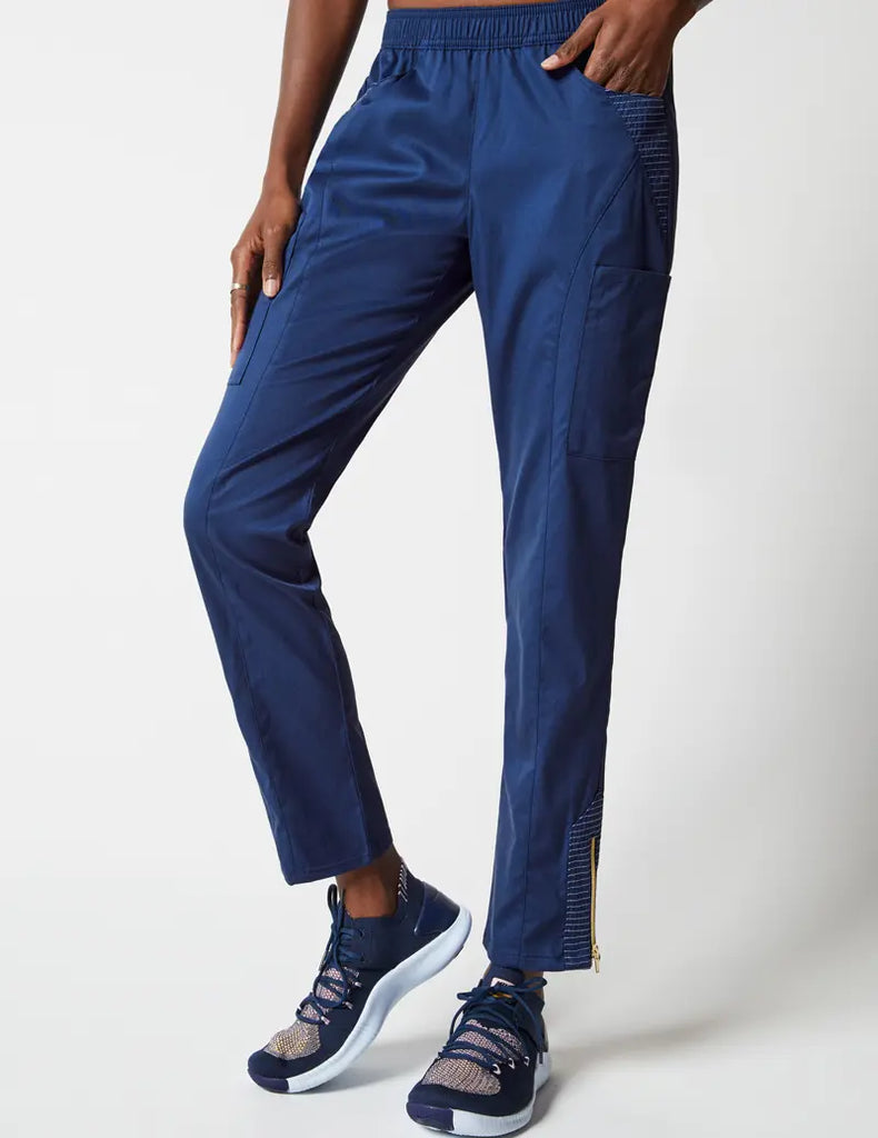 Jaanuu Scrubs Women's Moto Pant Estate Navy Blue | scrub-supply.com