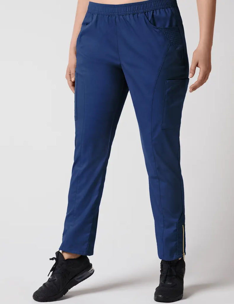 Jaanuu Scrubs Women's Moto Pant Estate Navy Blue | scrub-supply.com