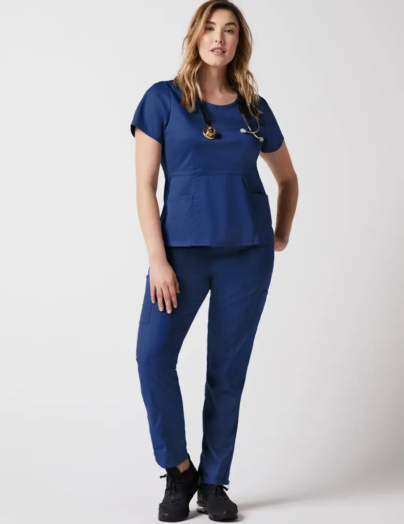 Jaanuu Scrubs Women's Moto Pant Estate Navy Blue | scrub-supply.com