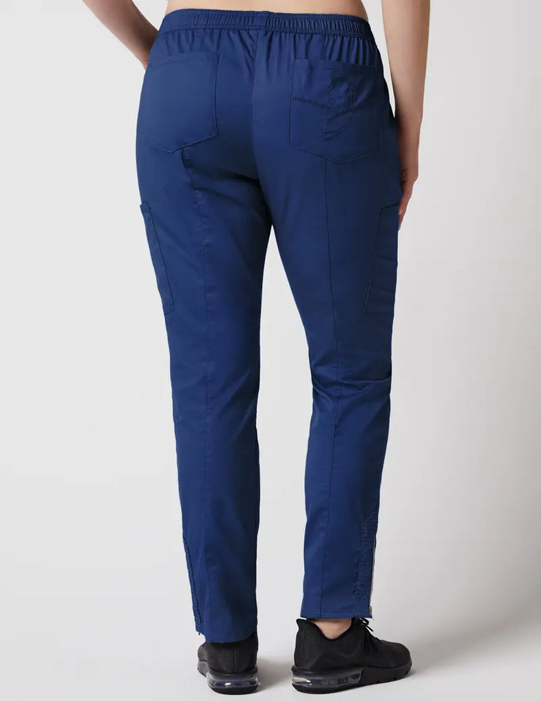 Jaanuu Scrubs Women's Moto Pant Estate Navy Blue | scrub-supply.com