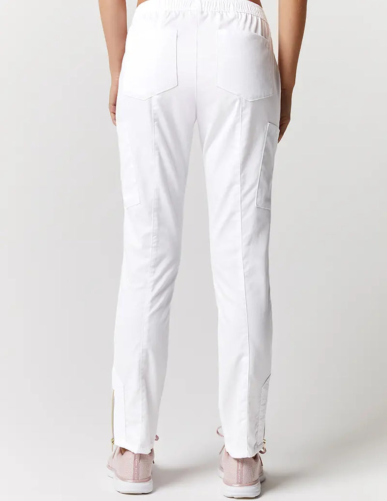 Jaanuu Scrubs Women's Moto Pant White | scrub-supply.com