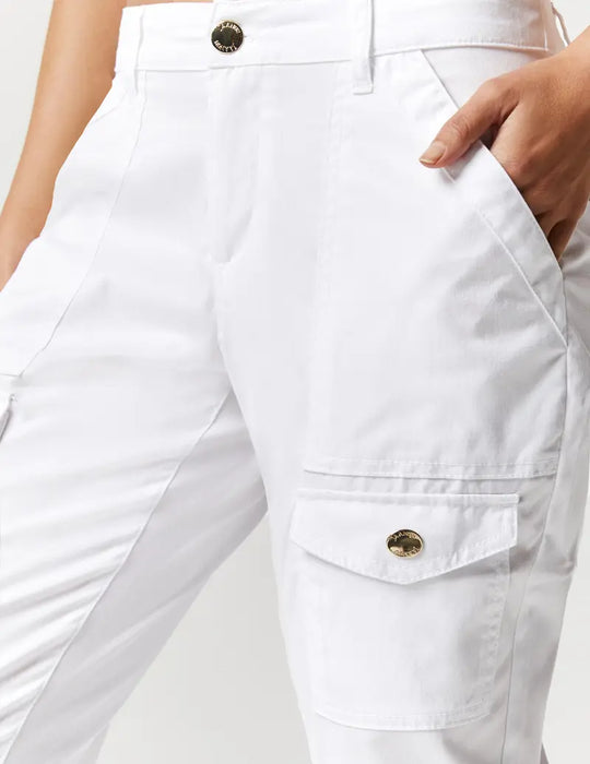 Jaanuu Scrubs Women's Skinny Cargo Pant White | scrub-supply.com
