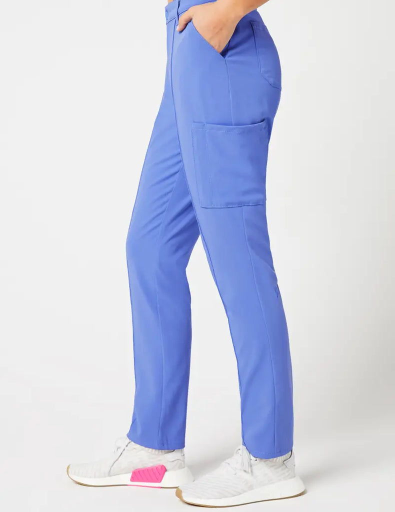 Jaanuu Scrubs Women's Slim Cargo Trouser Pant Ceil Blue | scrub-supply.com