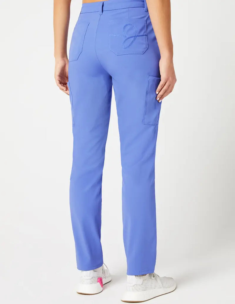 Jaanuu Scrubs Women's Slim Cargo Trouser Pant Ceil Blue | scrub-supply.com