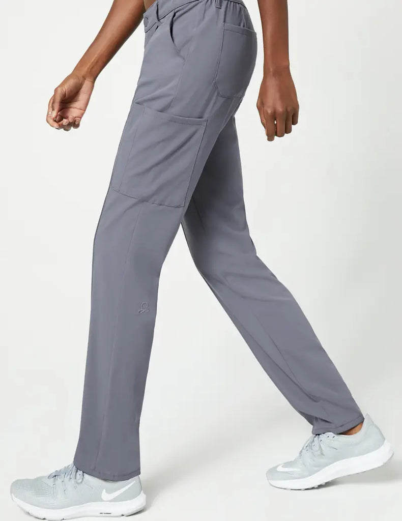 Jaanuu Scrubs Women's Slim Cargo Trouser Pant Graphite | scrub-supply.com