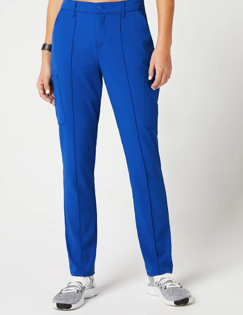 Jaanuu Scrubs Women's Slim Cargo Trouser Pant Royal Blue | scrub-supply.com