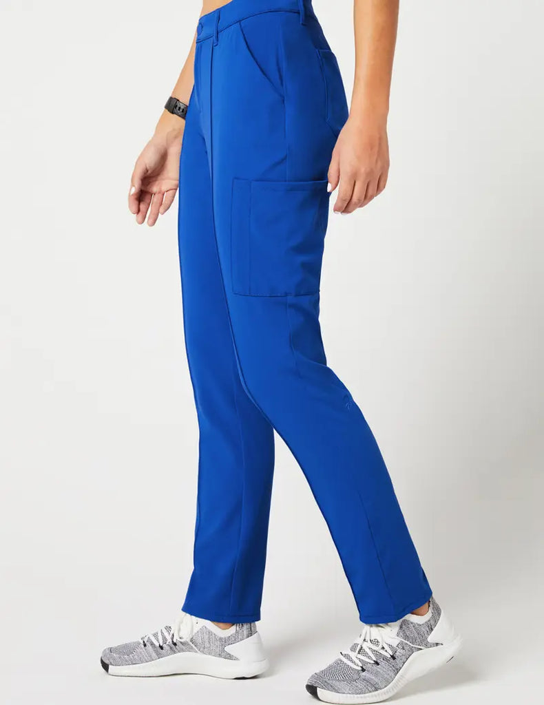 Jaanuu Scrubs Women's Slim Cargo Trouser Pant Royal Blue | scrub-supply.com