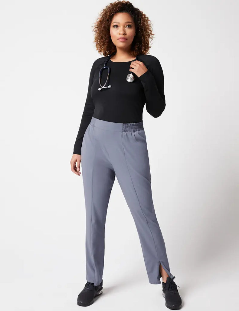 Jaanuu Scrubs Women's Skinny Pull-On Pant Graphite | scrub-supply.com