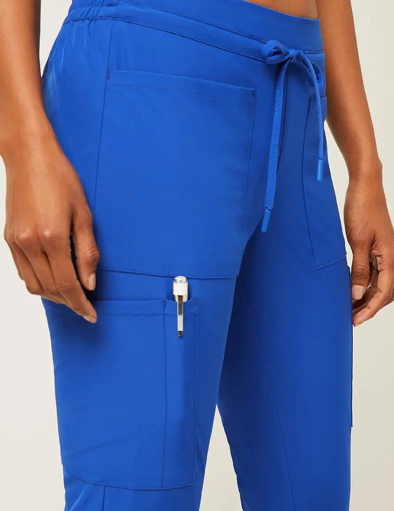 Jaanuu Scrubs Women's Charge Cargo Drawcord Pant Royal Blue | scrub-supply.com