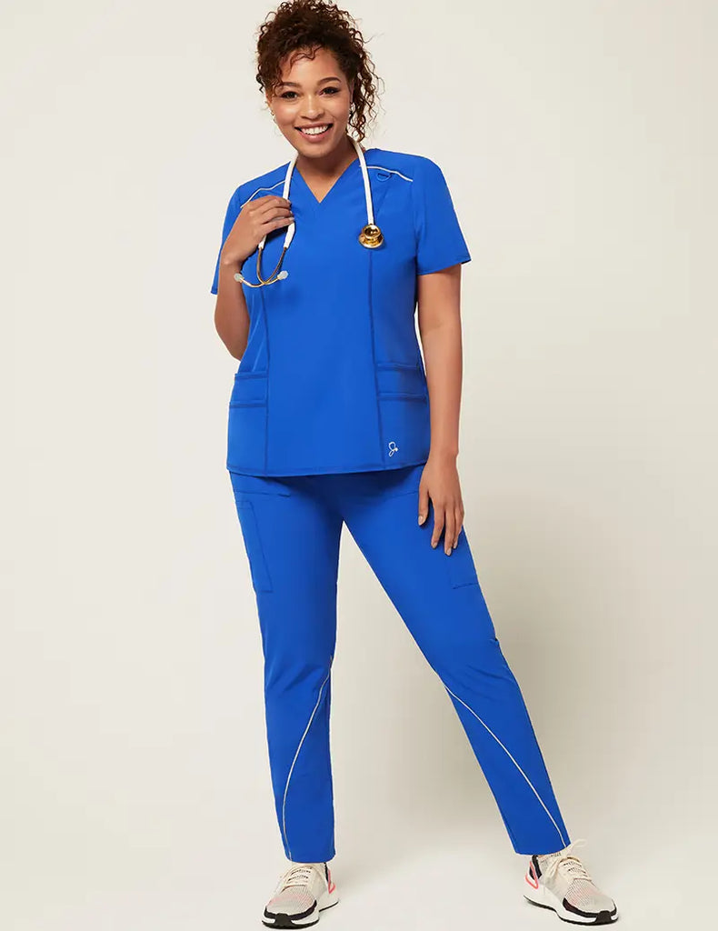 Jaanuu Scrubs Women's Charge Cargo Drawcord Pant Royal Blue | scrub-supply.com