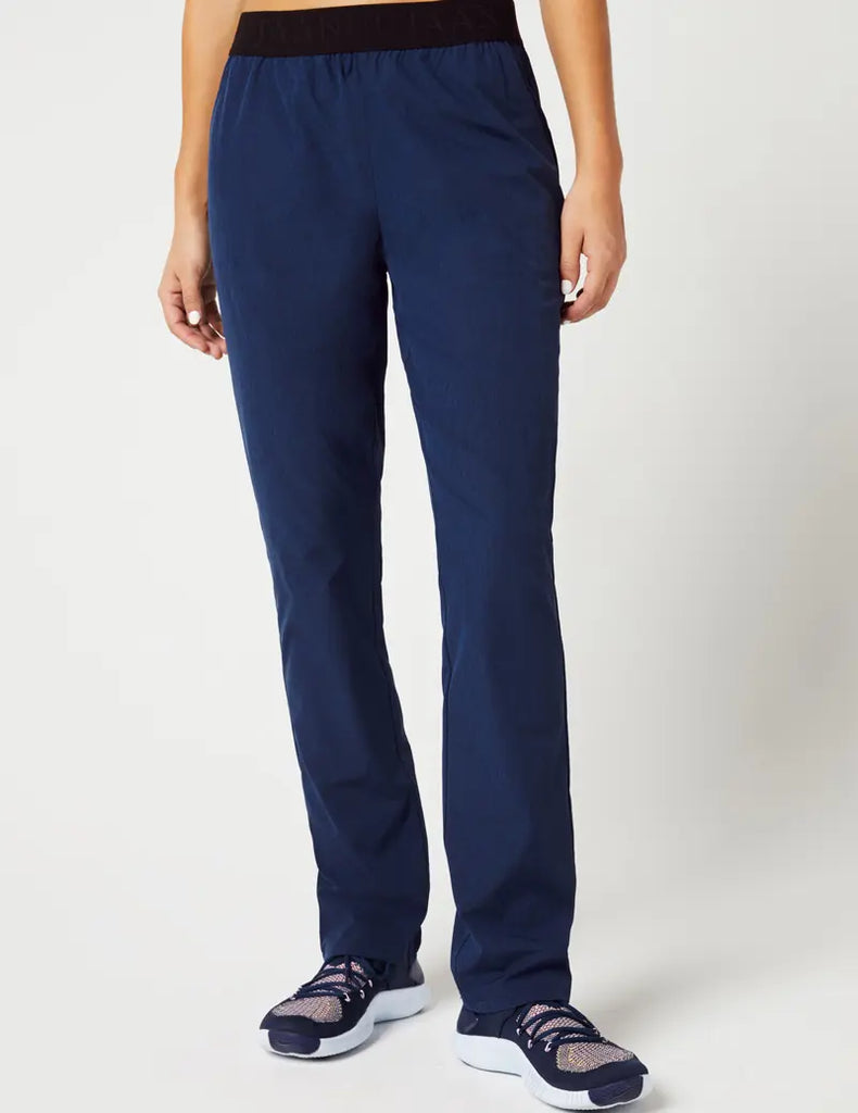 Jaanuu Scrubs Women's Sprint Straight Leg Pant Heathered Navy | scrub-supply.com