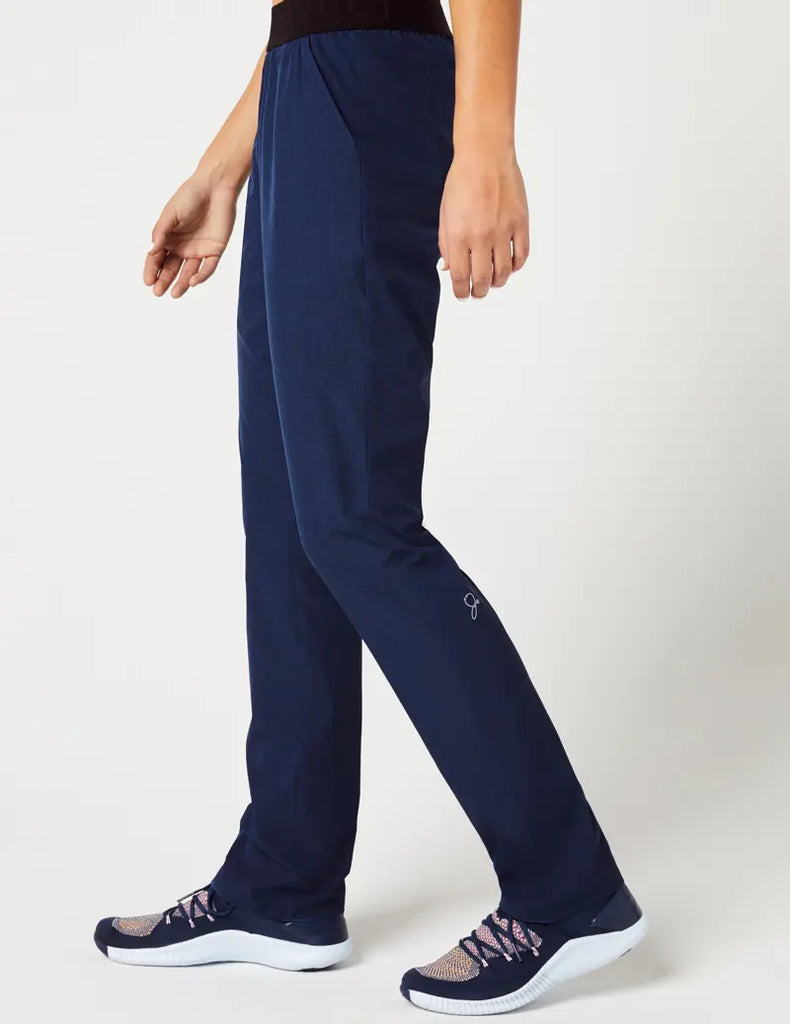 Jaanuu Scrubs Women's Sprint Straight Leg Pant Heathered Navy | scrub-supply.com