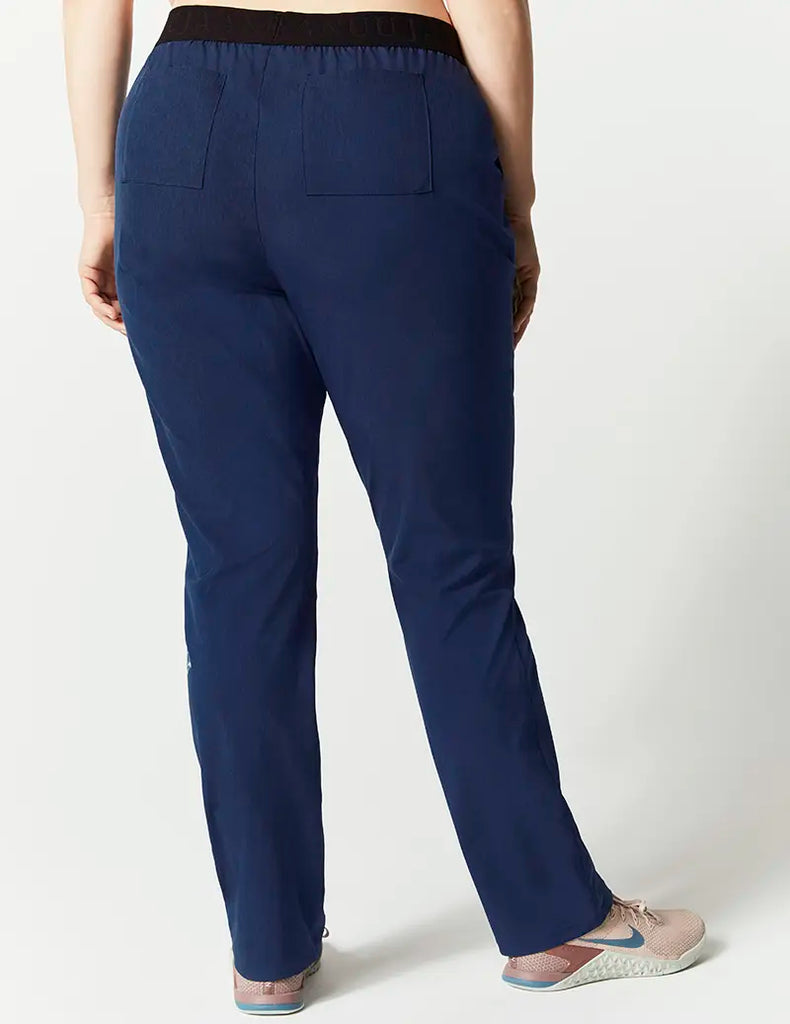 Jaanuu Scrubs Women's Sprint Straight Leg Pant Heathered Navy | scrub-supply.com