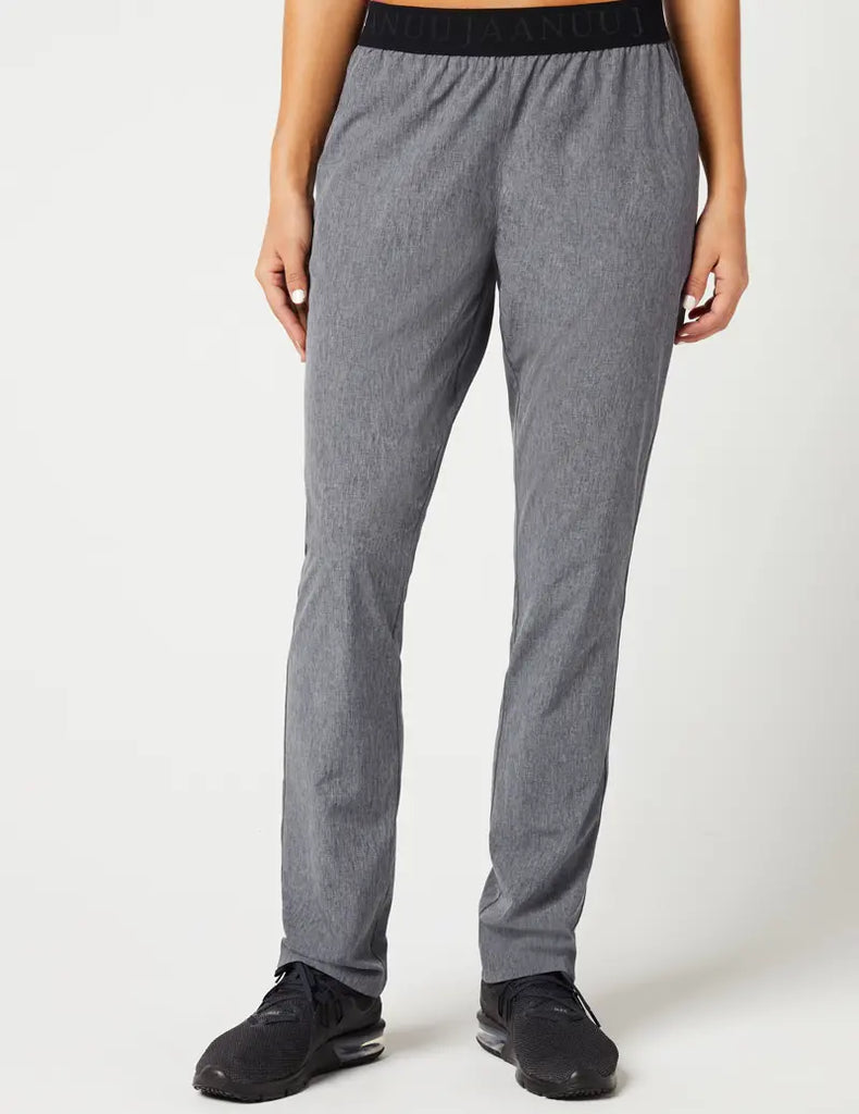 Jaanuu Scrubs Women's Sprint Straight Leg Pant Heathered Grey | scrub-supply.com