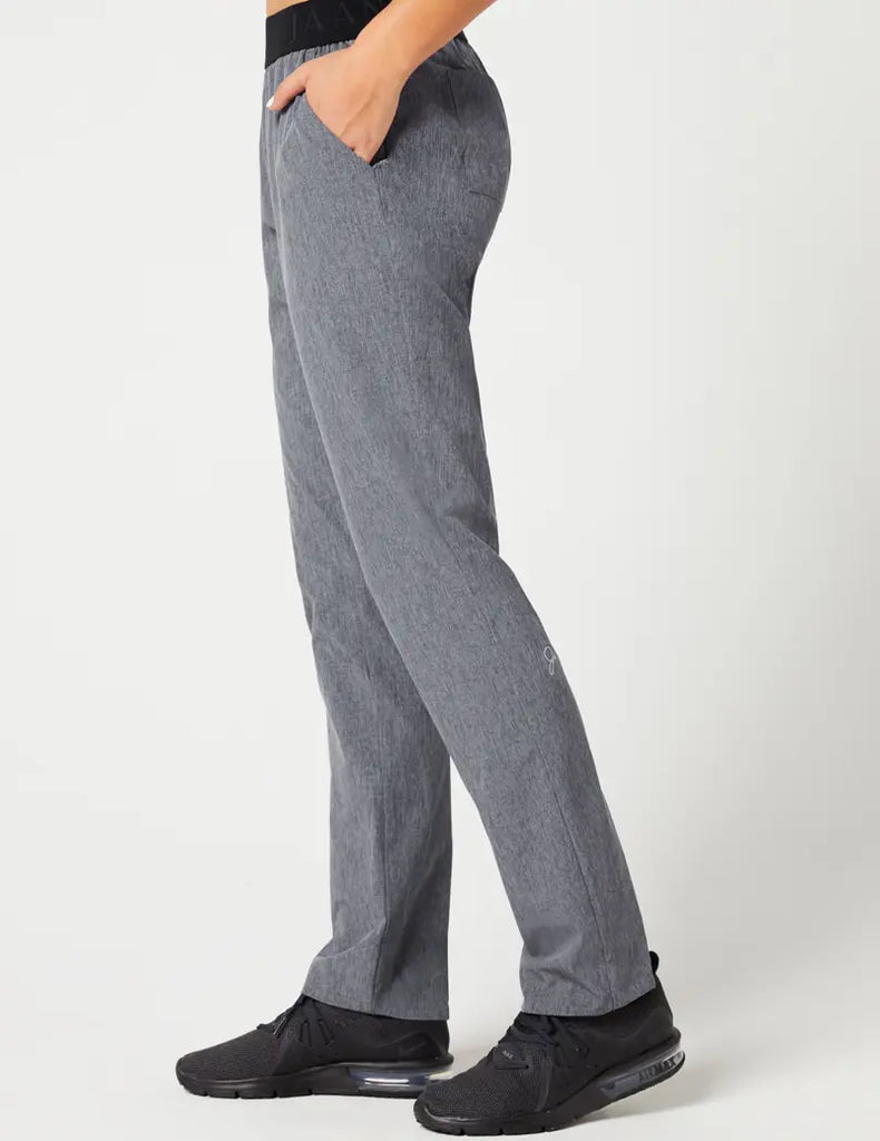 Jaanuu Scrubs Women's Sprint Straight Leg Pant Heathered Grey | scrub-supply.com