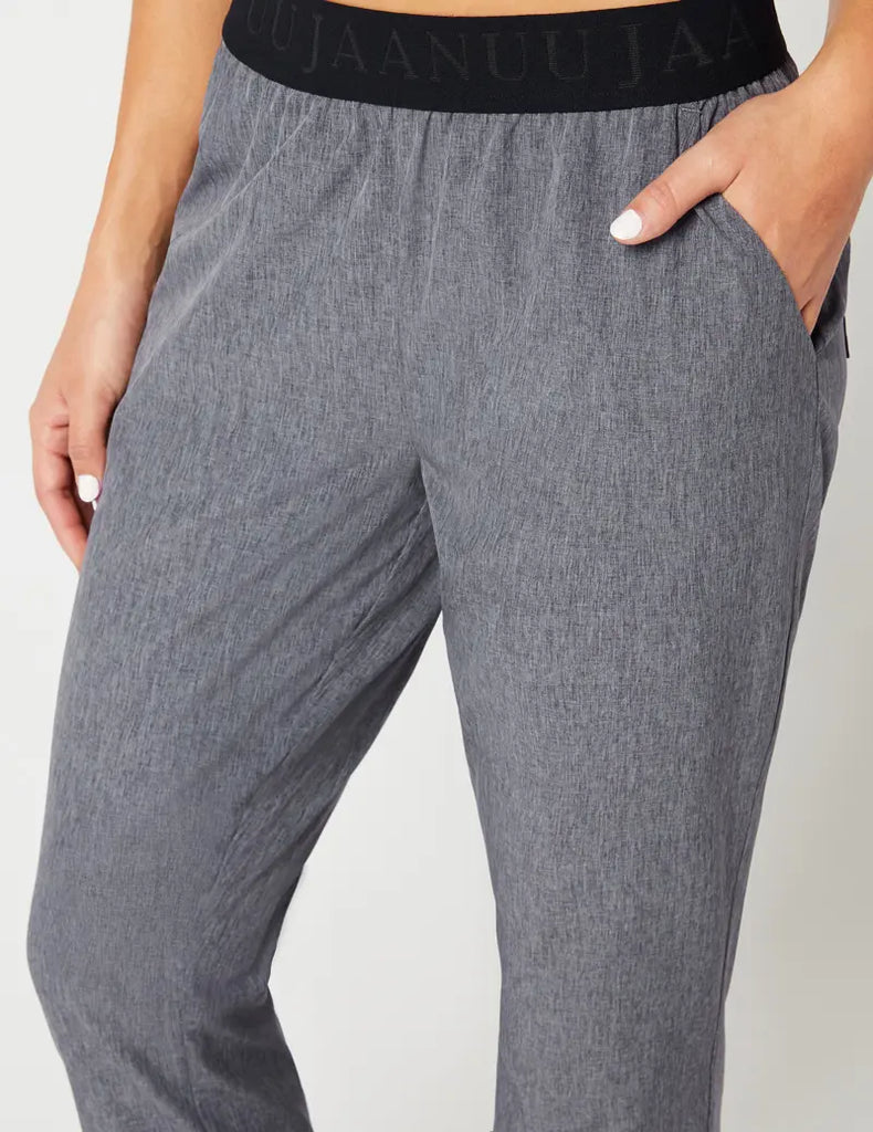 Jaanuu Scrubs Women's Sprint Straight Leg Pant Heathered Grey | scrub-supply.com