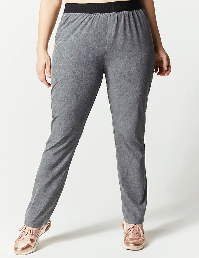 Jaanuu Scrubs Women's Sprint Straight Leg Pant Heathered Grey | scrub-supply.com