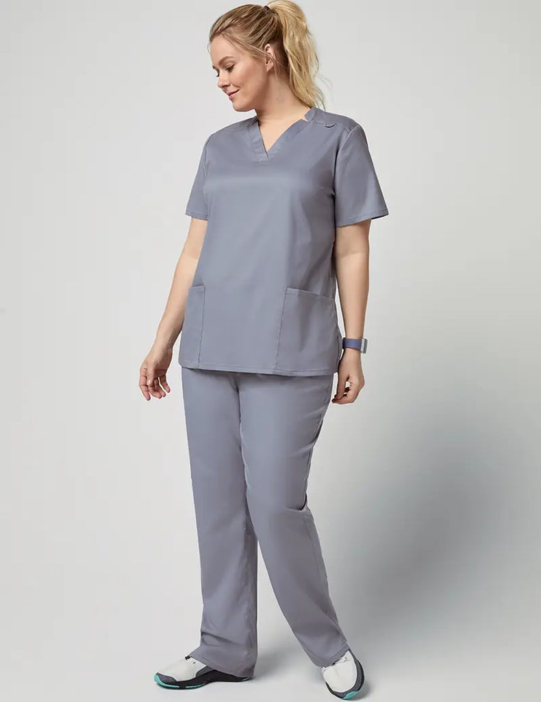 Jaanuu Scrubs Women's Straight Leg 4 Pocket Pant Graphite | scrub-supply.com