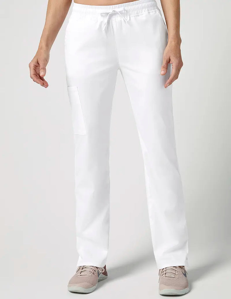 Jaanuu Scrubs Women's Straight Leg 4 Pocket Pant White | scrub-supply.com