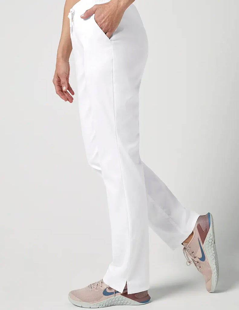 Jaanuu Scrubs Women's Straight Leg 4 Pocket Pant White | scrub-supply.com