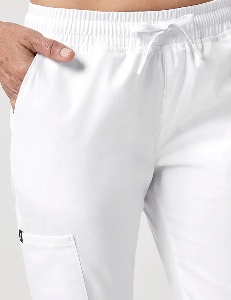 Jaanuu Scrubs Women's Straight Leg 4 Pocket Pant White | scrub-supply.com