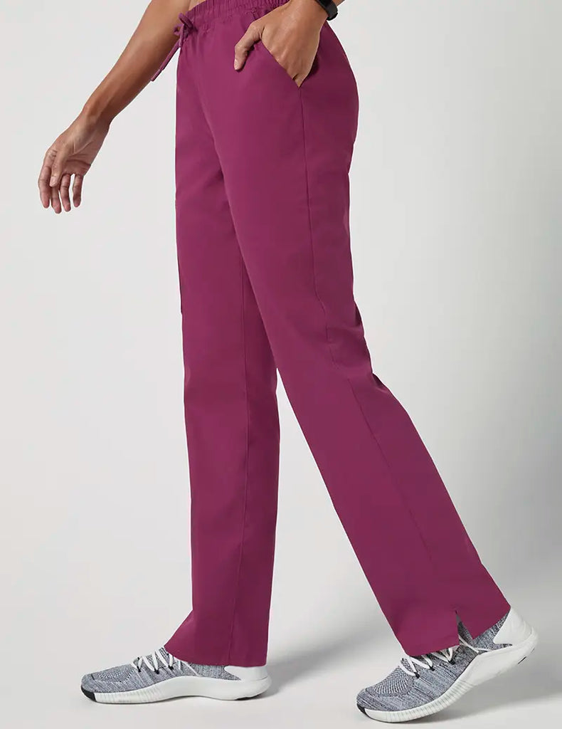 Jaanuu Scrubs Women's Straight Leg 4 Pocket Pant Wine | scrub-supply.com