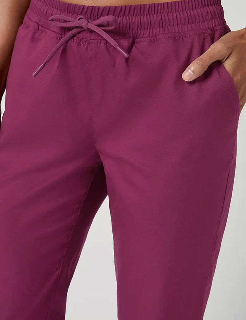 Jaanuu Scrubs Women's Straight Leg 4 Pocket Pant Wine | scrub-supply.com