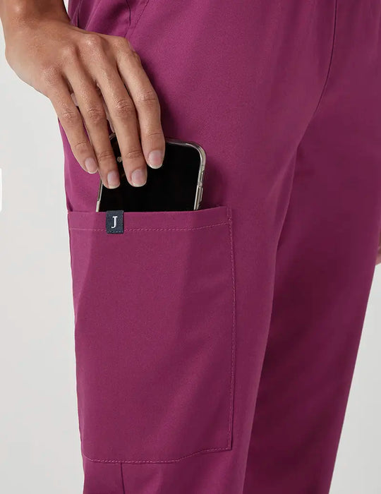 Jaanuu Scrubs Women's Straight Leg 4 Pocket Pant Wine | scrub-supply.com