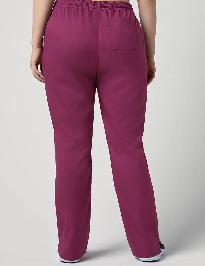 Jaanuu Scrubs Women's Straight Leg 4 Pocket Pant Wine | scrub-supply.com