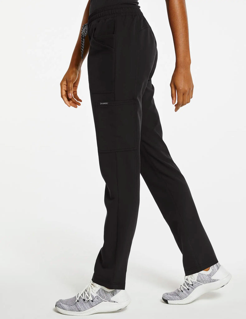 Jaanuu Scrubs Women's 8-Pocket Cargo Scrub Pant Black | scrub-supply.com