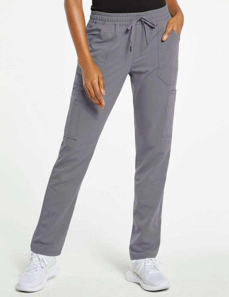 Jaanuu Scrubs Women's 8-Pocket Cargo Scrub Pant Gray | scrub-supply.com