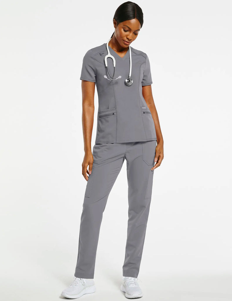 Jaanuu Scrubs Women's 8-Pocket Cargo Scrub Pant Gray | scrub-supply.com